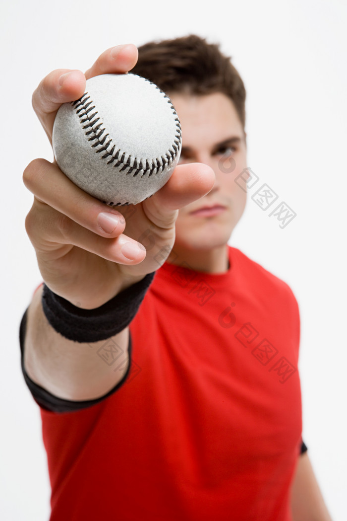 简约棒球运动员摄影图