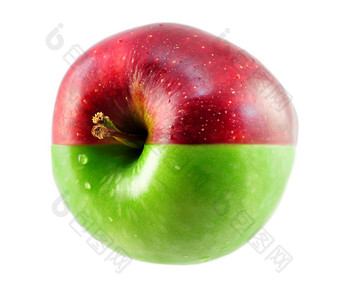 创意两色的苹果摄影图