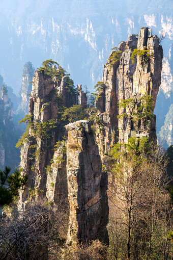 张家界山峰岩石摄影图