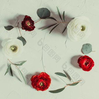 玫瑰花花环花圈摄影图