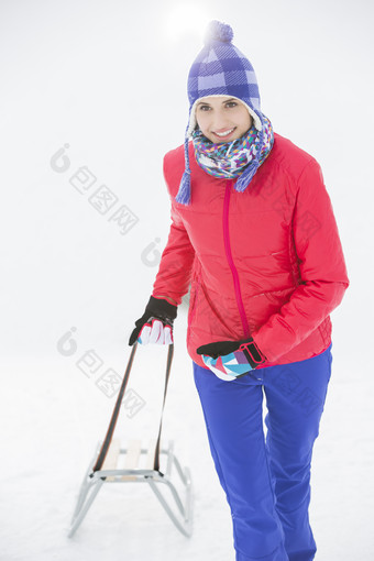 灰色调滑雪的女人摄影图