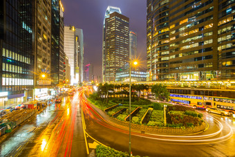 暗色调香港美丽夜景摄影图