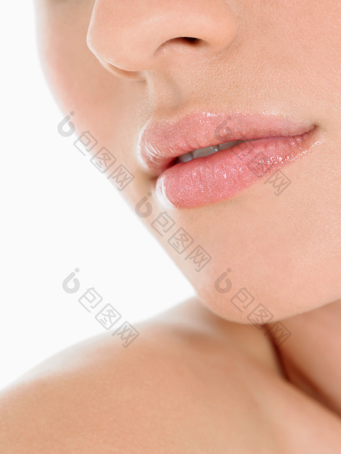 暖色调女人嘴唇摄影图