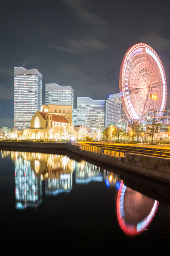 日本横滨美丽的夜景