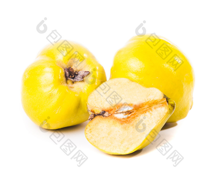 黄色的美味苹果摄影图