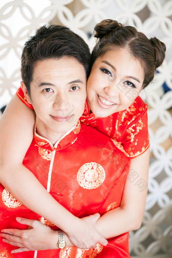 简约新婚的夫妻<strong>摄影图</strong>