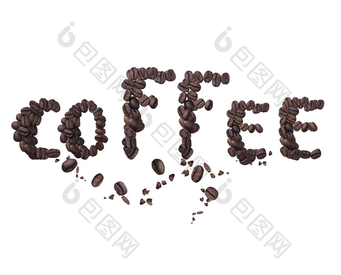 简约咖啡豆文字摄影图