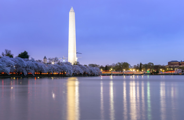 夜幕下华盛顿直流纪念碑