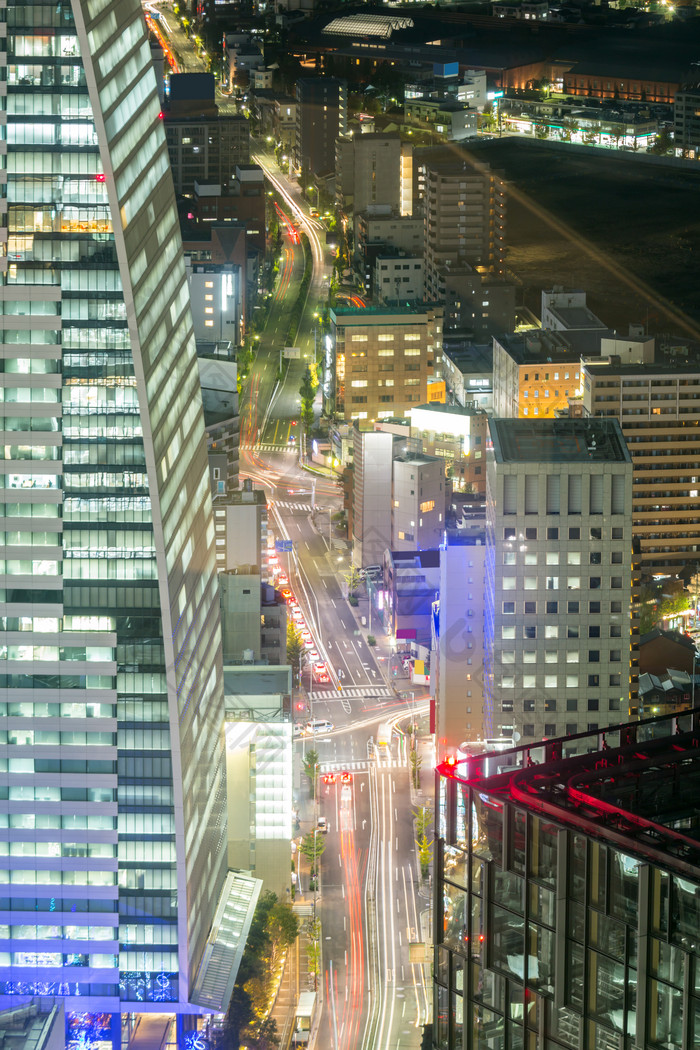 繁华的城市建筑夜景