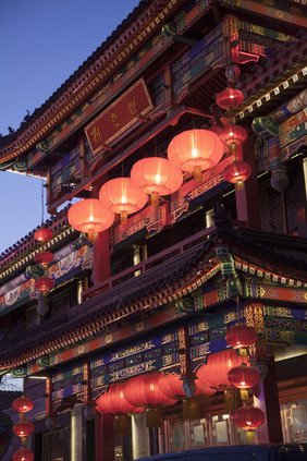 北京夜景古风建筑