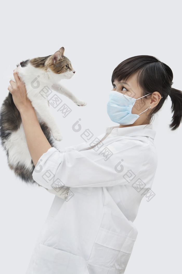 抱着小猫的宠物医生