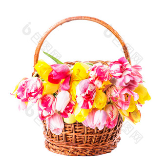 手提篮里的鲜花花卉