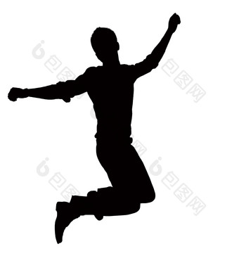 跳跃的男人剪影摄影图