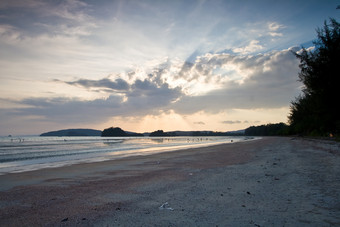 海滩沙滩海岸风景画