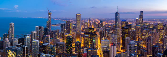 航拍城市芝加哥全景