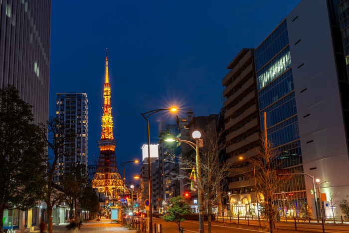 东京日本黄昏街道