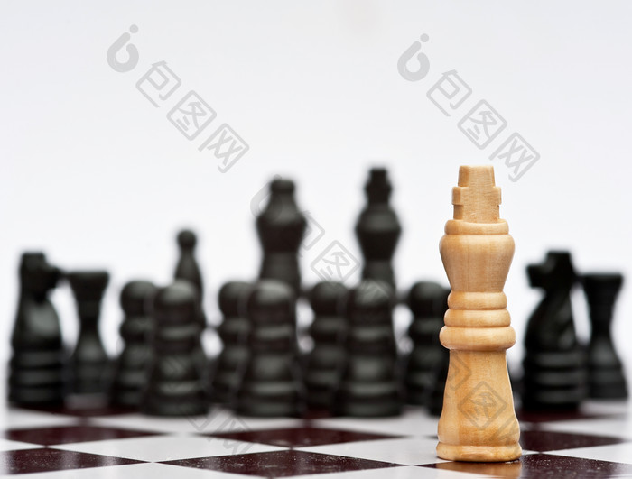 灰色调在下国际象棋摄影图