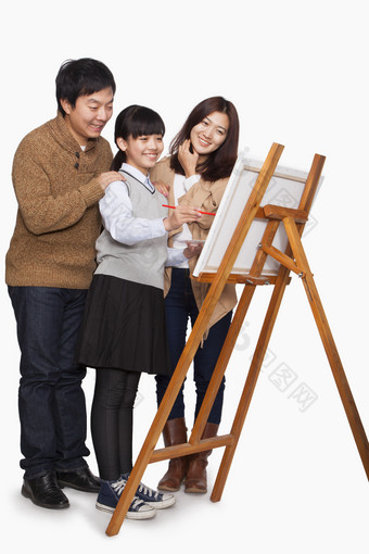 画板绘画的女孩摄影图