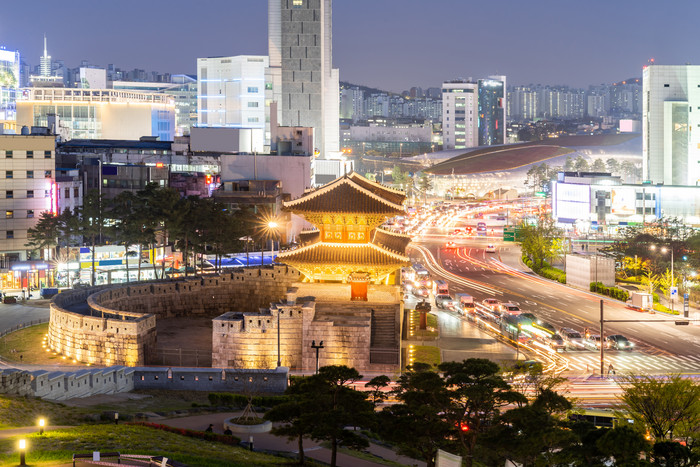 韩国首尔城市夜景摄影图