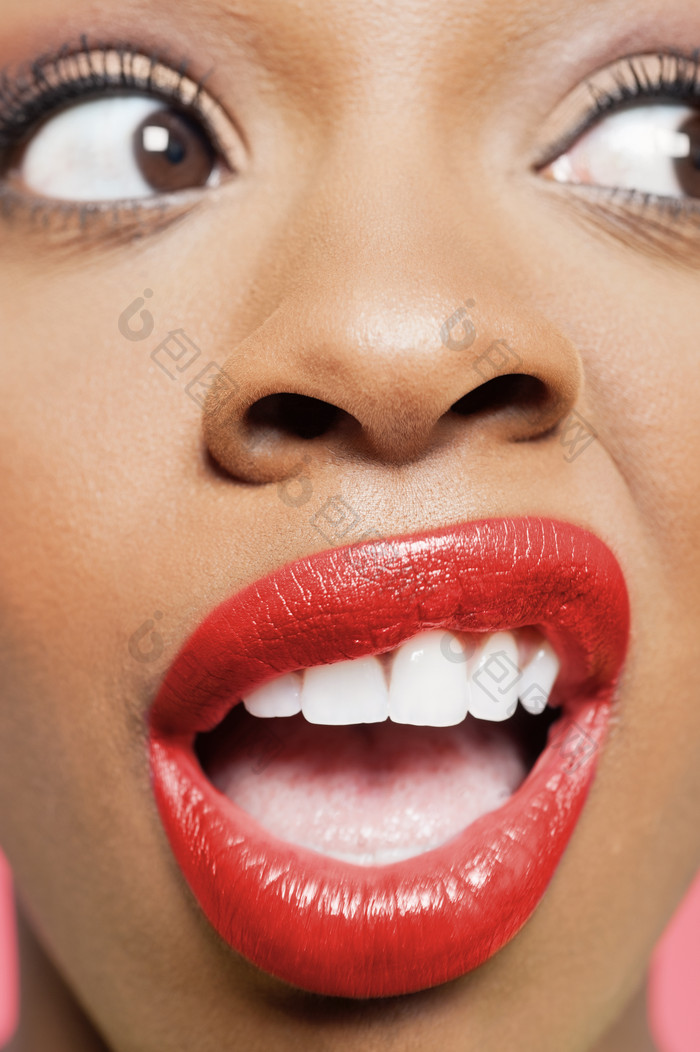 非洲女人红唇摄影图