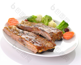 暗色调烤肉<strong>美食摄影图</strong>