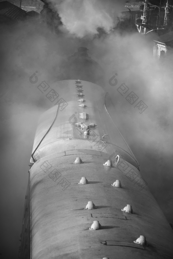 黑白风格蒸汽火车摄影图