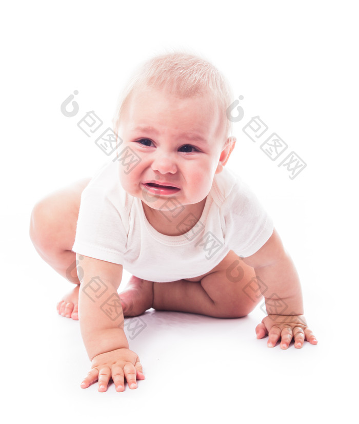 简约风哭泣的婴儿摄影图