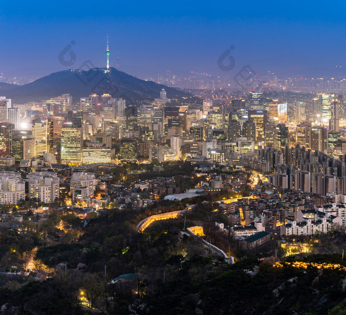 韩国首尔城市夜景图片