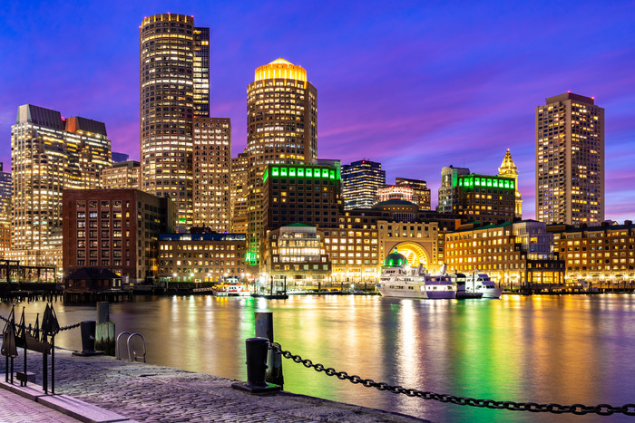 波士顿夜晚城市摄影图