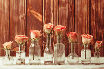 瓶装玫瑰花鲜花摄影图