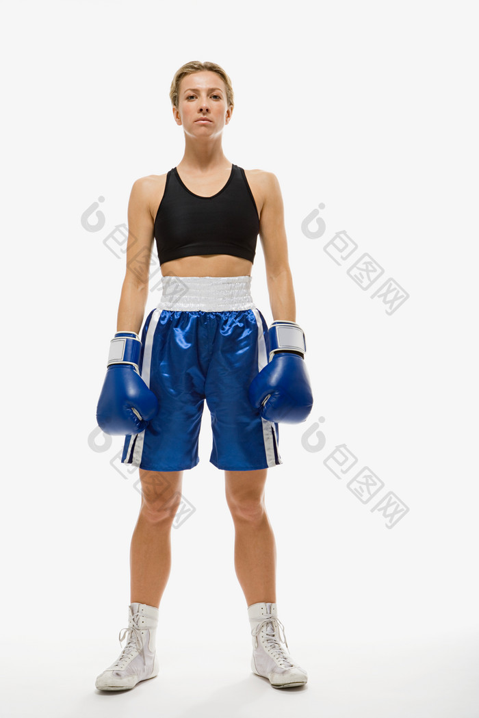 简约女拳击手摄影图