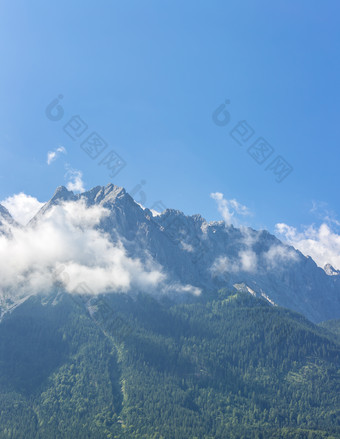 楚格峰欧洲山水画雪山