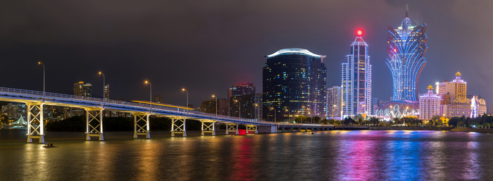 澳门城市夜景摄影图