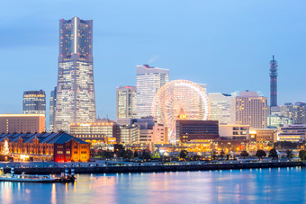 横滨城市建筑物夜景