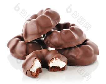 暗色调美食巧克力摄影图