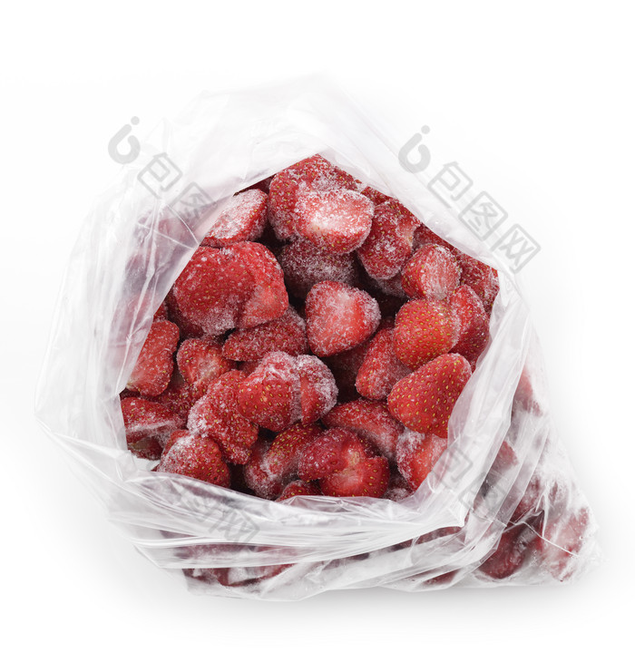 深色调一袋子草莓摄影图