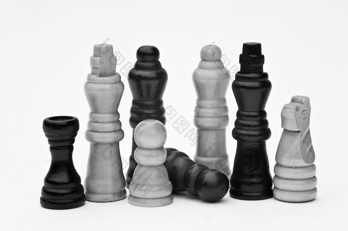 简约风在下国际象棋摄影图
