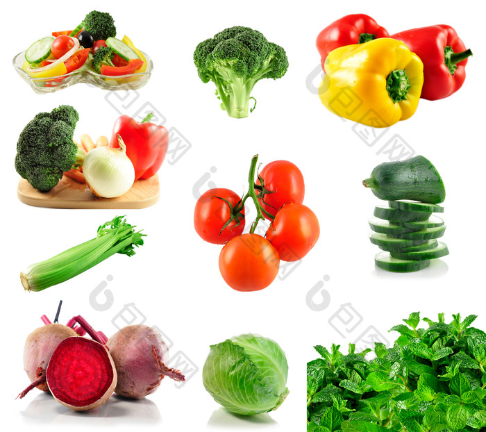 清新多种新鲜蔬菜摄影图