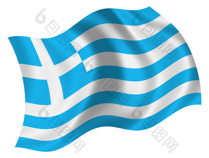 蓝色调希腊旗帜摄影图