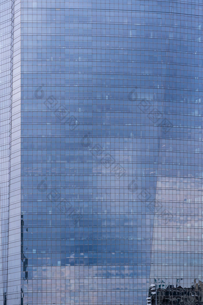 蓝色商厦建筑物玻璃