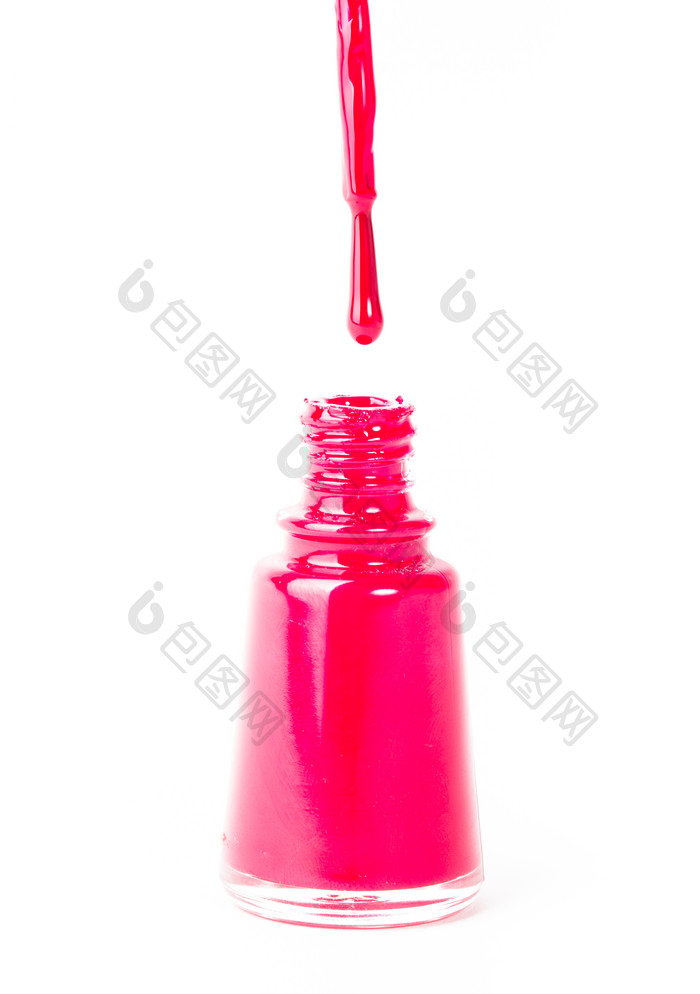 粉红色指甲油摄影图