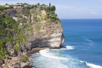 海边悬崖建筑蓝天白云<strong>风景</strong>旅游摄影素材图片