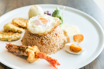 大米盖饭美食摄影图