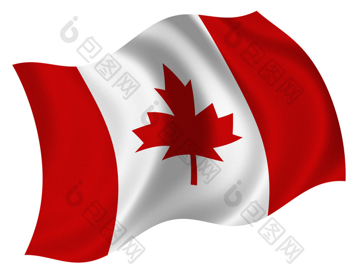 红色调加拿大旗帜摄影图