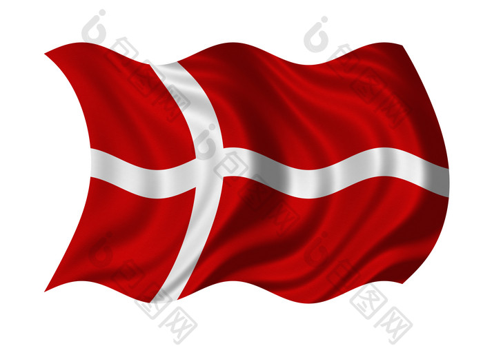 丹麦波浪纹国旗摄影图