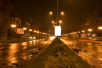夜晚城市马路摄影图