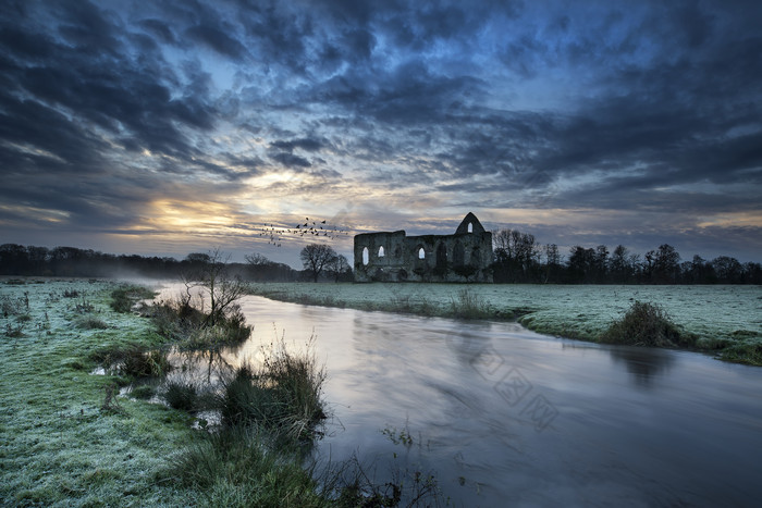 山水画风景画风景摄影房屋