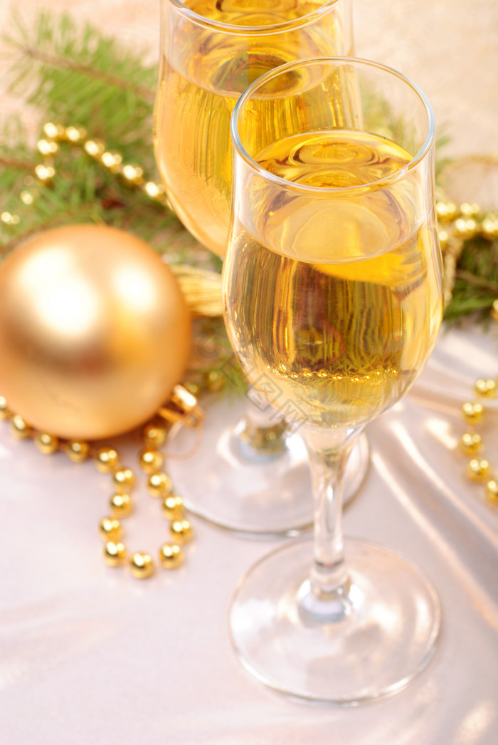 圣诞节香槟酒图片