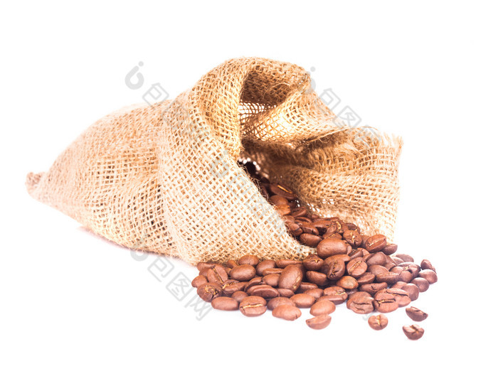 麻布布袋里的咖啡豆