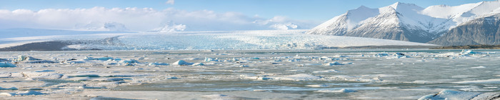 全景冰岛冰川环礁湖